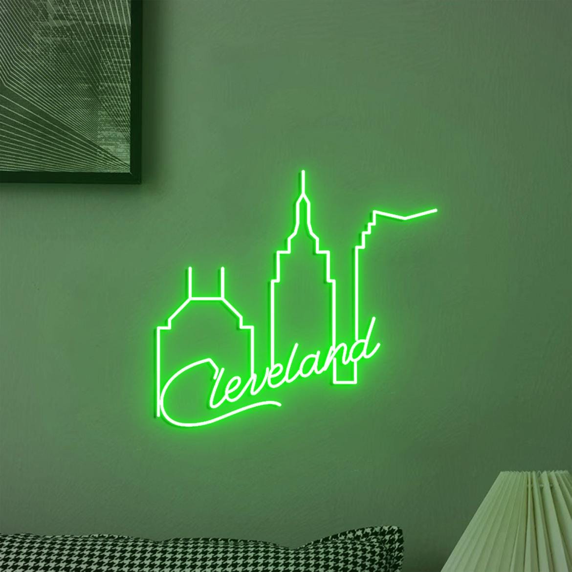 Cleveland Skyline Neon Sign, Cleveland Home Decoration, Cleveland City Wall Art, Cleveland Wall Office Decoration, Cleveland Loves Gifts