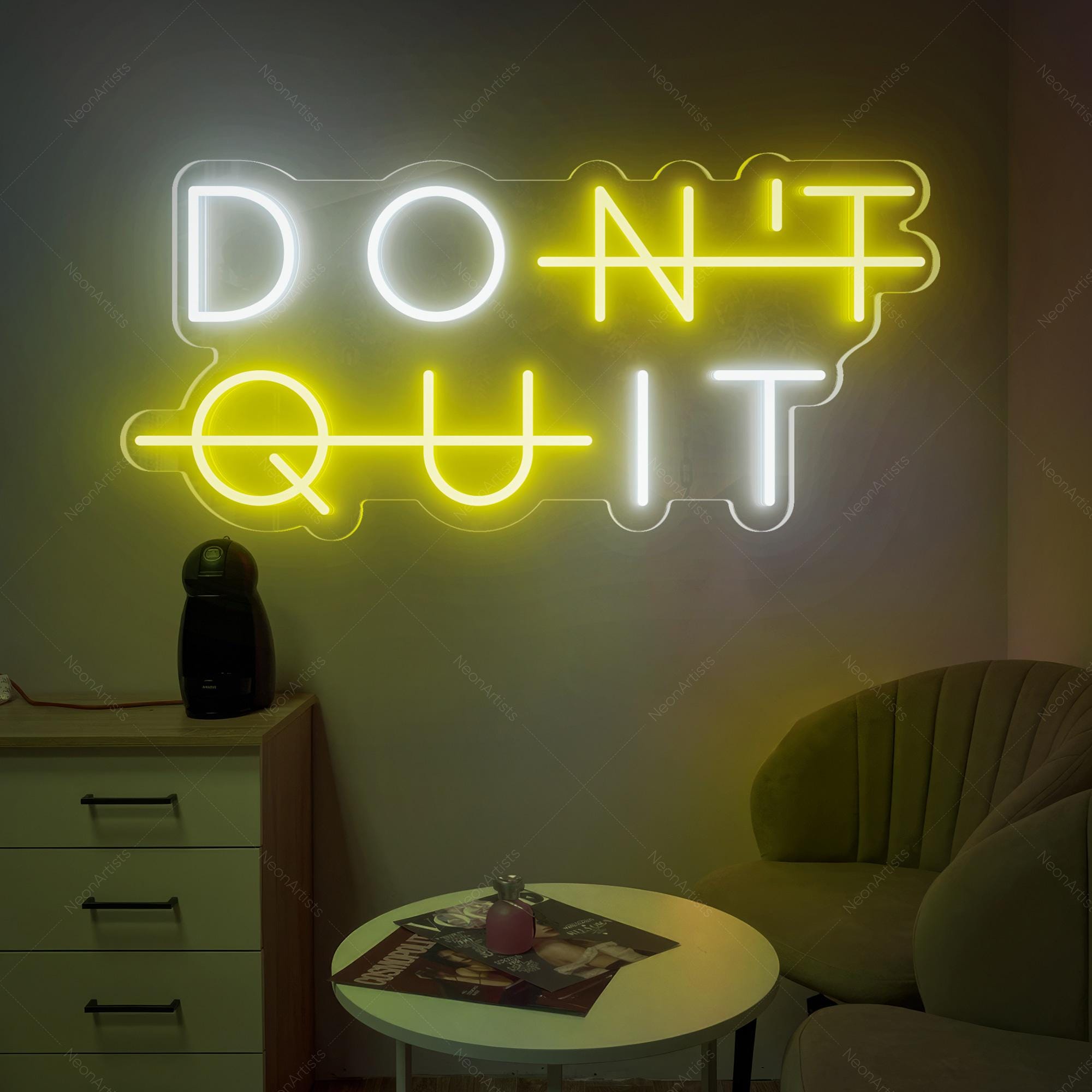 Don't Quit Neon Sign , Gym Business Sign , Wall decorations Gym Motivational Quotes , Wall Art Neon Light, Home Neon Decor ,Led Fitness Sign