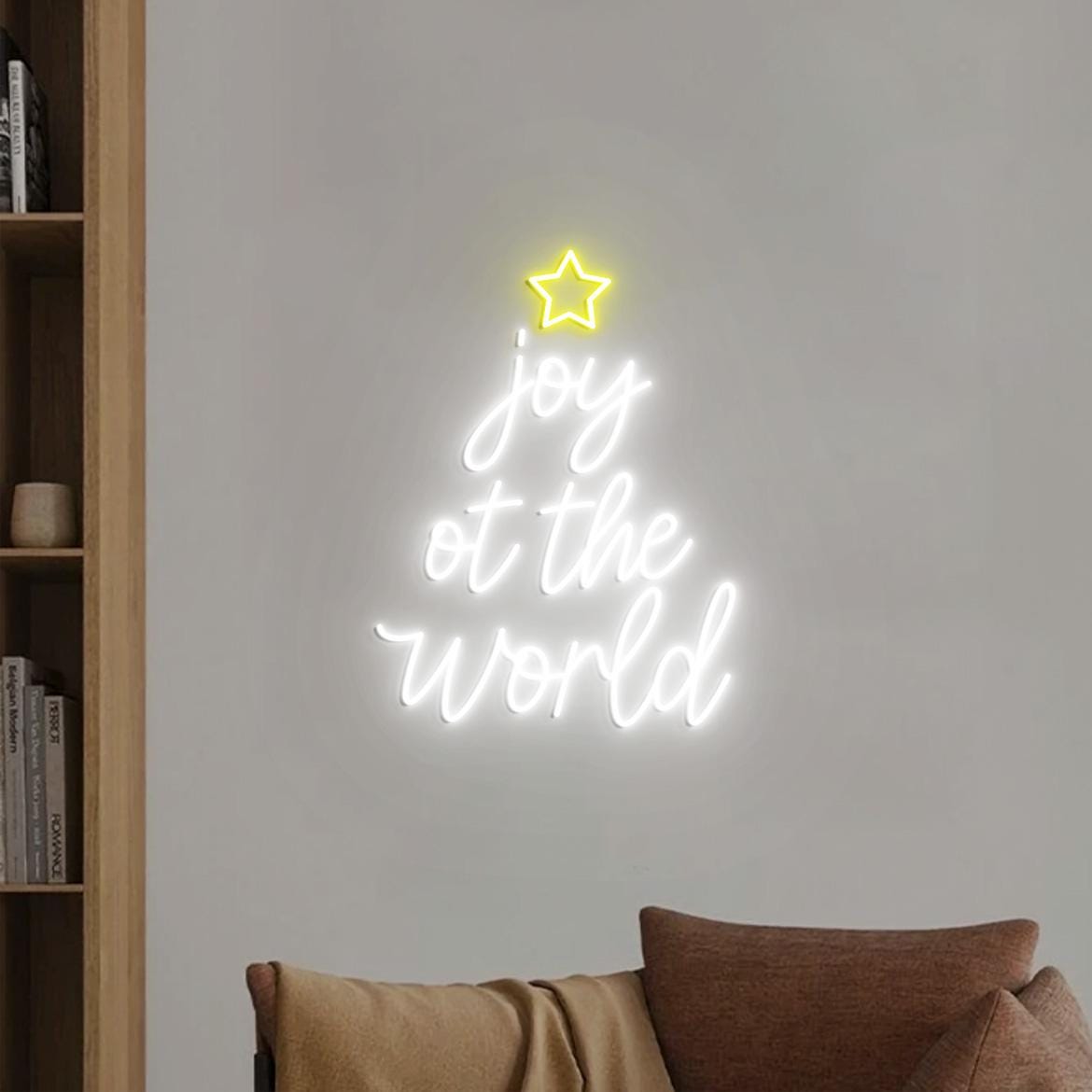 Joy to the World Neon Sign, Joy Christmas Sign Wall Decor, Joy to the World Tree Signs, Christmas Holidays Home Decorations Pieces