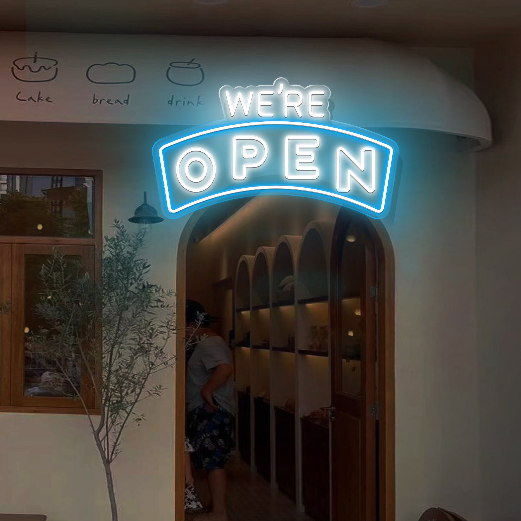 WE'RE OPEN Neon Sign | Open Wall Light Art | Custom Led Open Neon Sign |Business Logo |Open Led Light|Store Led Art Design Hanging Neon Sign