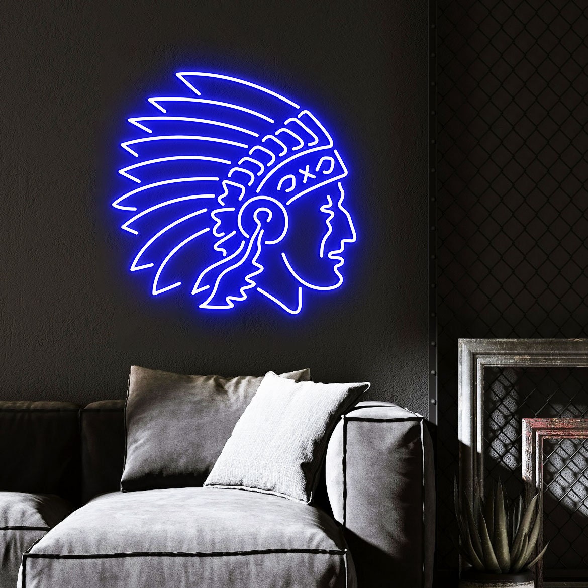 Native American Indian Chief Neon Sign, Indian Chief Neon Lamp, Native American Wall Decor LED, Indian Chief Wall Decoration