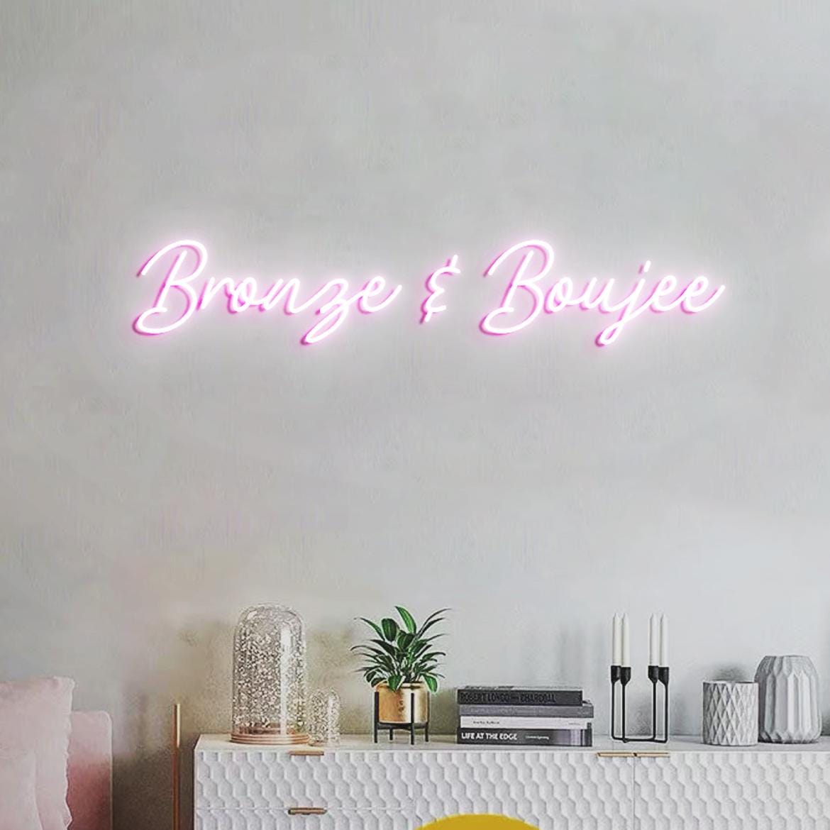 Bronze and Boujee Neon Sign, Bronze & Boujee Tanning Salon Wall Decor Idea, Bronzed Studio Wall Neon Light, Bronze Body Tanning Neon Sign