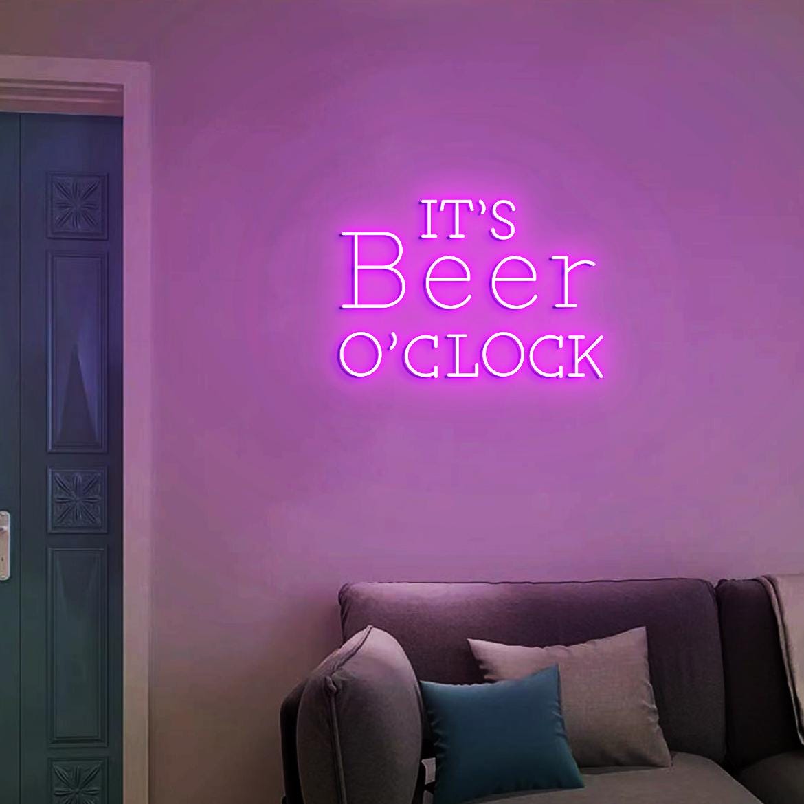 It's Beer O'clock Neon Sign, Beer O'clock, Beer Bar Wall Art, Beer Pub Decor Sign, Beer Sign for Home Beer Bar, Vintage Beer