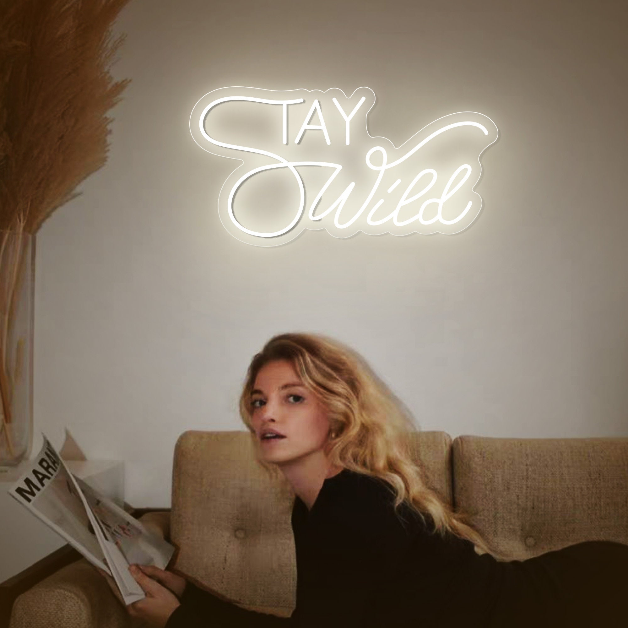 STAY Wild Neon Sign / Home Bedroom Decor / Led Light Salon Shop Bar / Wall Decor Art / Wedding Decoration / Personalized Gifts