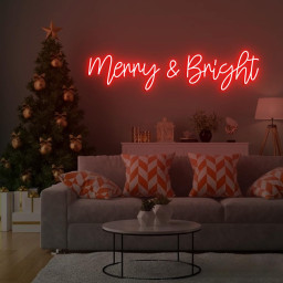 Merry and Bright Neon Sign, Merry Bright Holiday Home Decor, Sign for Xmas decor, Decorative Sign for Christmas Festive, Holiday Signs