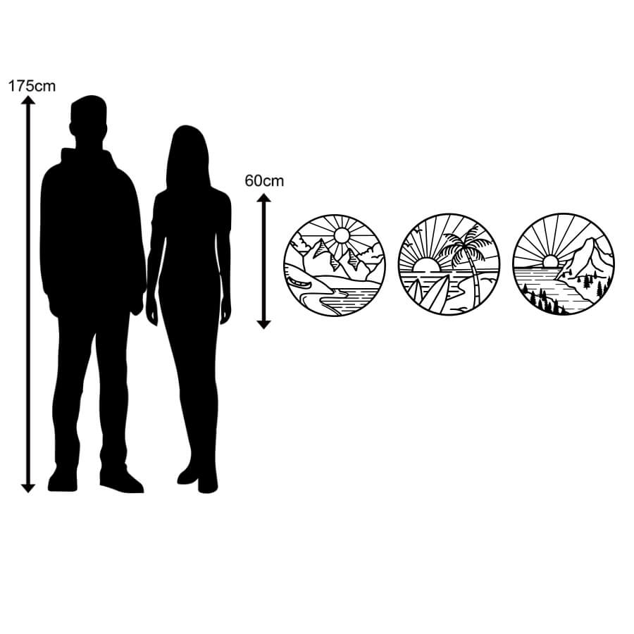 Circular Landscapes Trio – Line Art