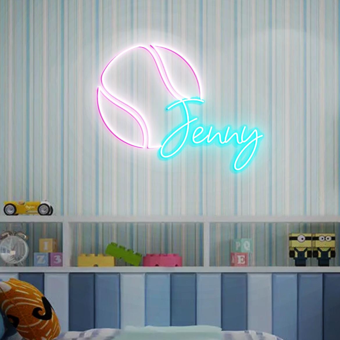 Custom Tennis Ball with Name Neon Sign, Personalized Tennis Gift for Kids, Custom Tennis Ball Room Decor, Custom Tennis Player Name Sign