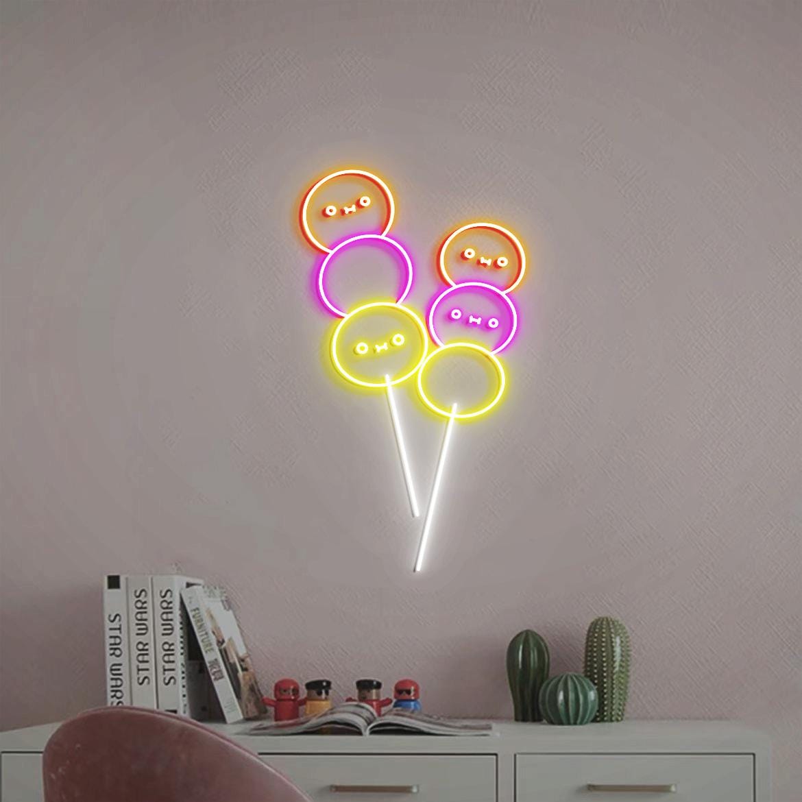 Mochi Neon Sign, Cute Mochi Neon Light, Adorable Mochi Wall for Room Decor, Kawaii Mochi Room Decor, Japanese Mochi Decor