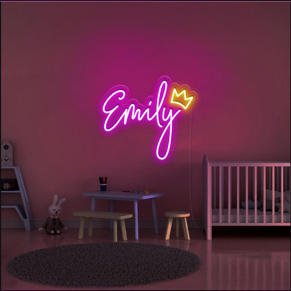 Custom Name With Heart LED Neon Sign For Kids, Neon Sign Bedroom, Kids Room Decor, Bedroom Nursery Neon, Gift For Kids, Birthday Baby Gifts