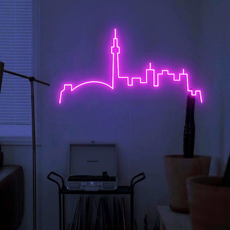 Toronto Skyline Neon Sign, Toronto City Decor, Skyline Neon Light, Custom Skyline Neon Sign