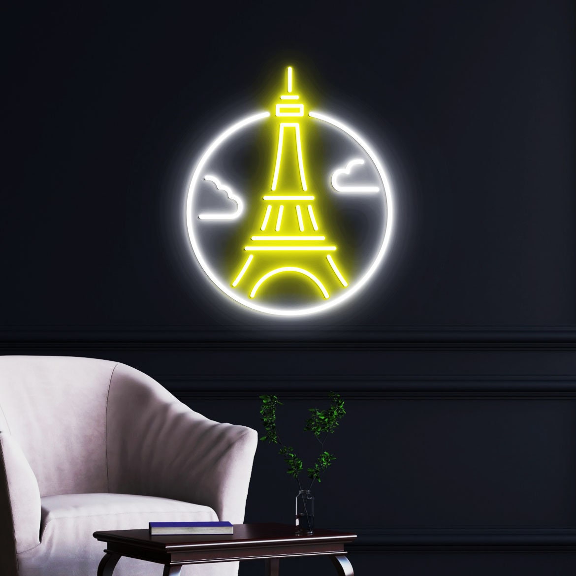 Eiffel Tower Neon Light, Neon Sign Light Decor, Eiffel Tower Bedroom Neon Sign, Bedroom Neon Lights, Home Neon Lights, Tower Wall Decoration