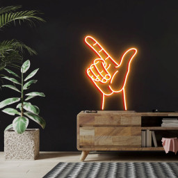 Texas Tech Hand Neon Sign, Hand Gesture, Guns Up, Texas Tech Neon Sign, Tech Hand Wall Art Sign