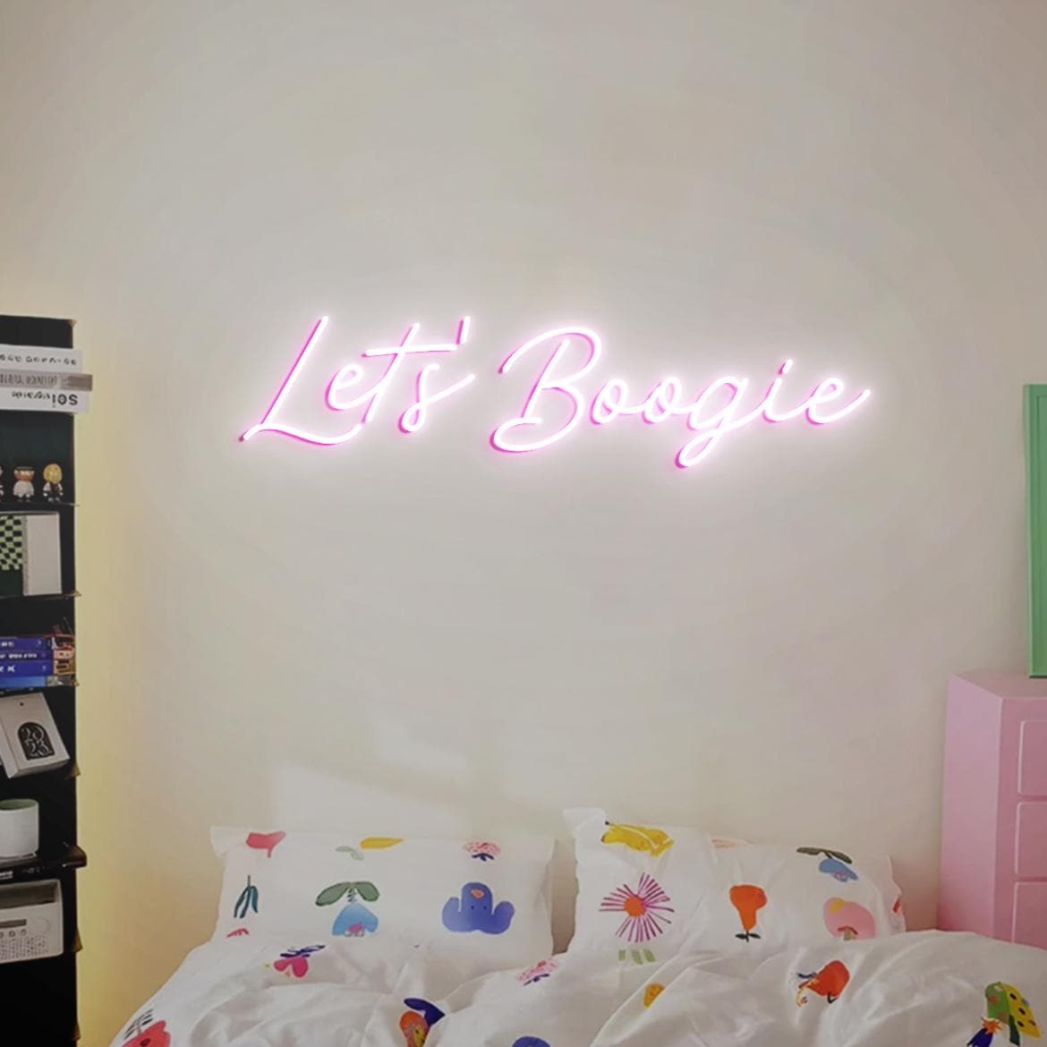 Let's Boogie Neon Sign, Boogie Disco Themed Party Wall Neon Sign, Boogie 70s, 80s Party Prom Decor, Boogie Party Addition Decor