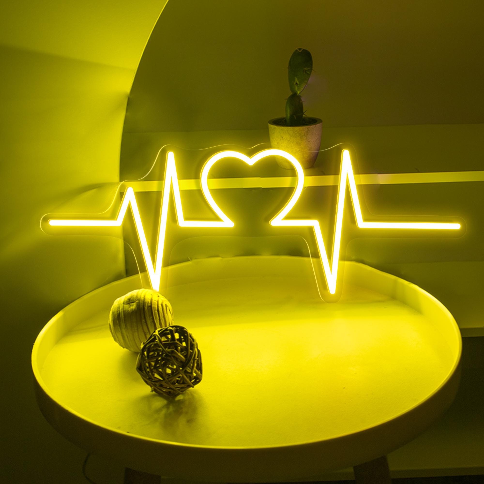 Valentine Decor Heartbeat Custom Name Neon Sign Heart Neon Sign Gift For Her Love Heart Neon Light Bedroom Heart LED Light Neon Sign