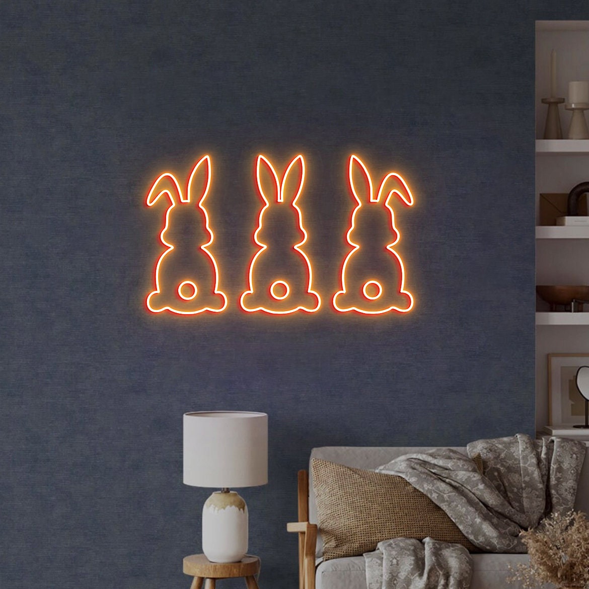 Easter Bunny Neon Sign Light, Easter Bunny Wall Decor, Cute Bunny, Easter Rabbit Decor, Easter Wall Decor
