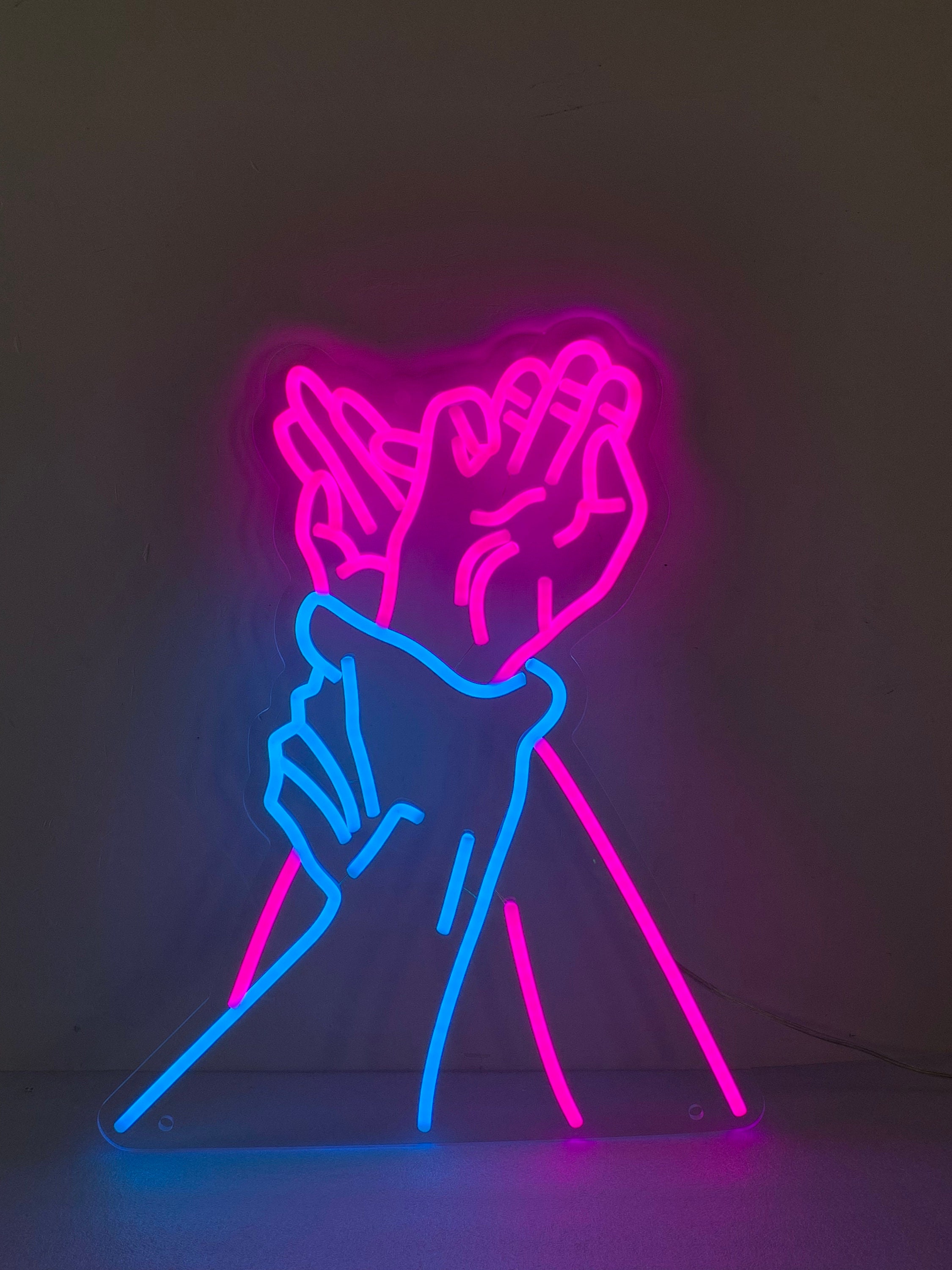 Holding Hands Neon Sign, Sexy Couple Wall Art, Custom Bond Hands Led Sign, Sensual Wall Art