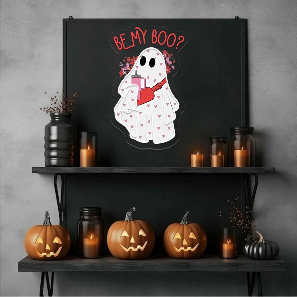 Be My Boo Neon Sign, Ghost Neon, Valentines Day Neon Sign, XOXO Neon, Women Valentines Day Neon Gifts, Heart Neon Sign, Happy Valentines