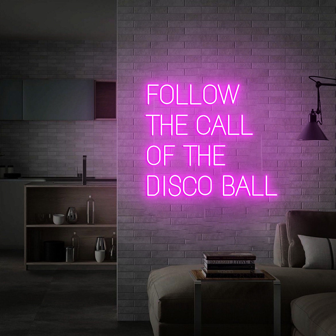 Custom Neon Sign Follow the Call of the Disco Ball Wall Decor Neon Light for Bar Sign Disco Party Decorations