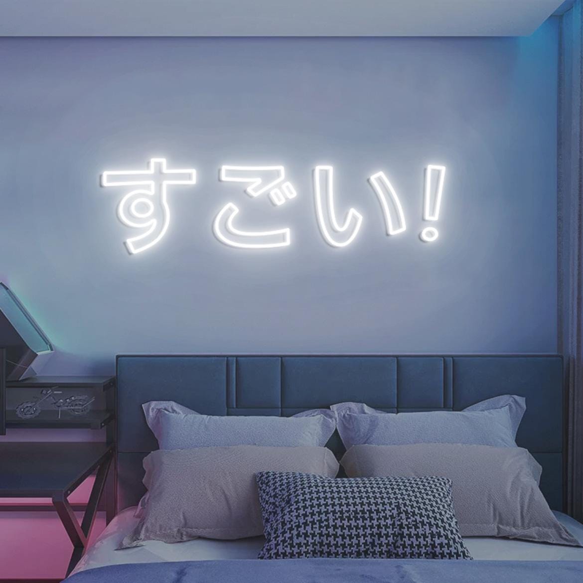 Japanese - Sugoi (means awesome!), Sugoi Neon Sign, Japanese Neon Sign Light for Video Game Room Decoration, Sugoi!