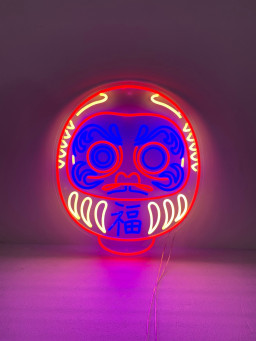 Japanese Daruma Doll Neon Sign, Neon Sign Light Decor, Daruma Doll Bedroom Neon Sign, Bodhidharma Buddhism Gift, Wall Decoration