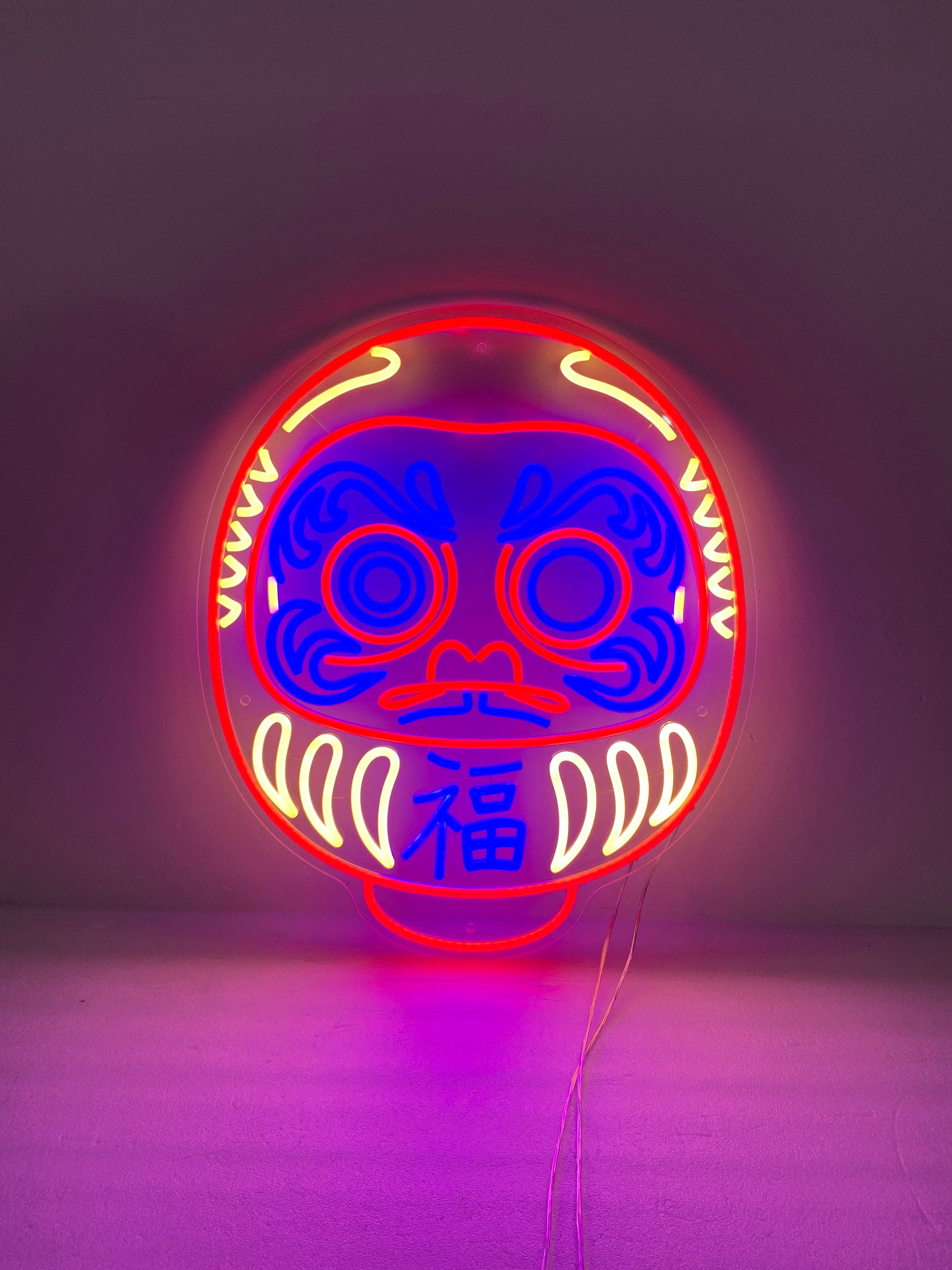 Japanese Daruma Doll Neon Sign, Neon Sign Light Decor, Daruma Doll Bedroom Neon Sign, Bodhidharma Buddhism Gift, Wall Decoration