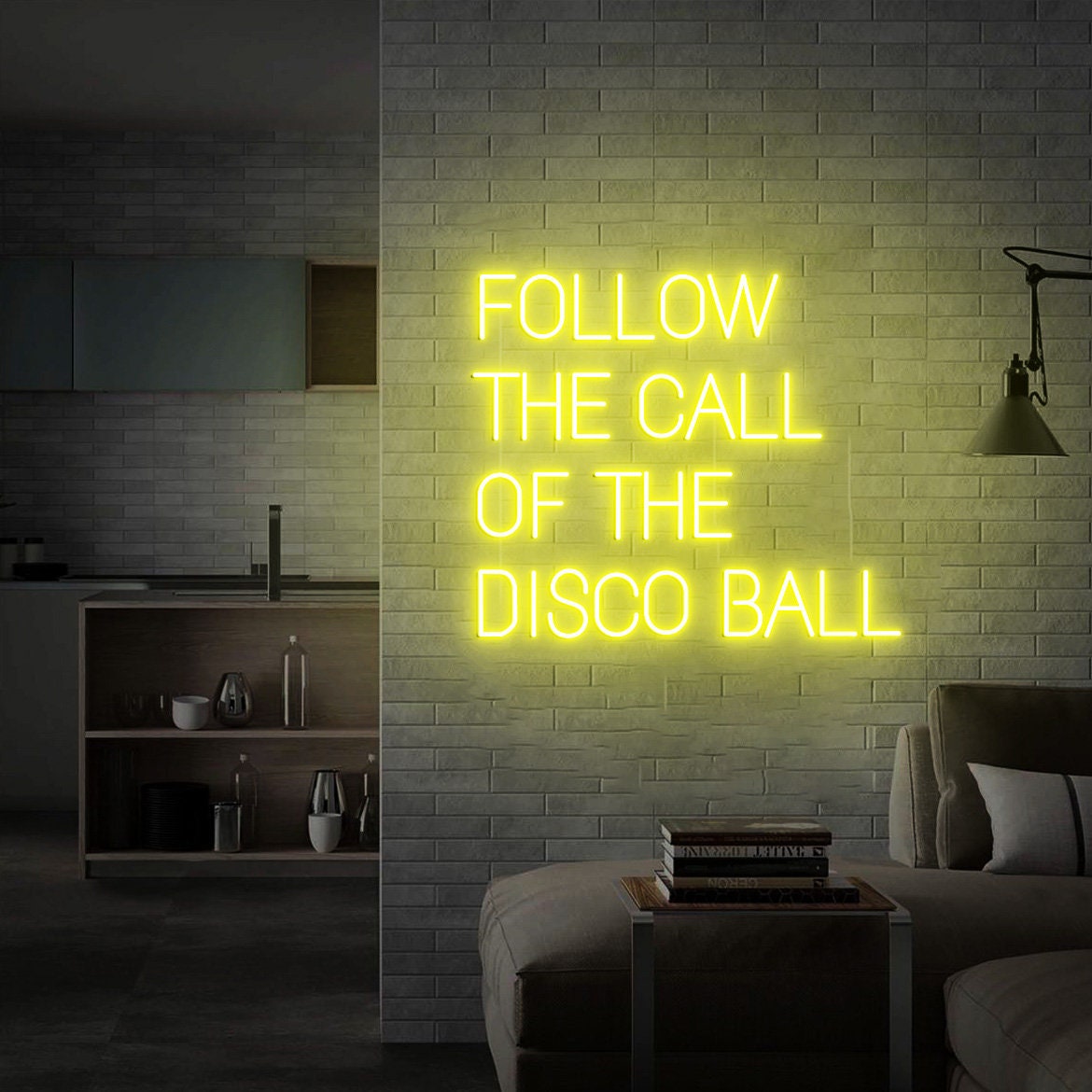 Custom Neon Sign Follow the Call of the Disco Ball Wall Decor Neon Light for Bar Sign Disco Party Decorations
