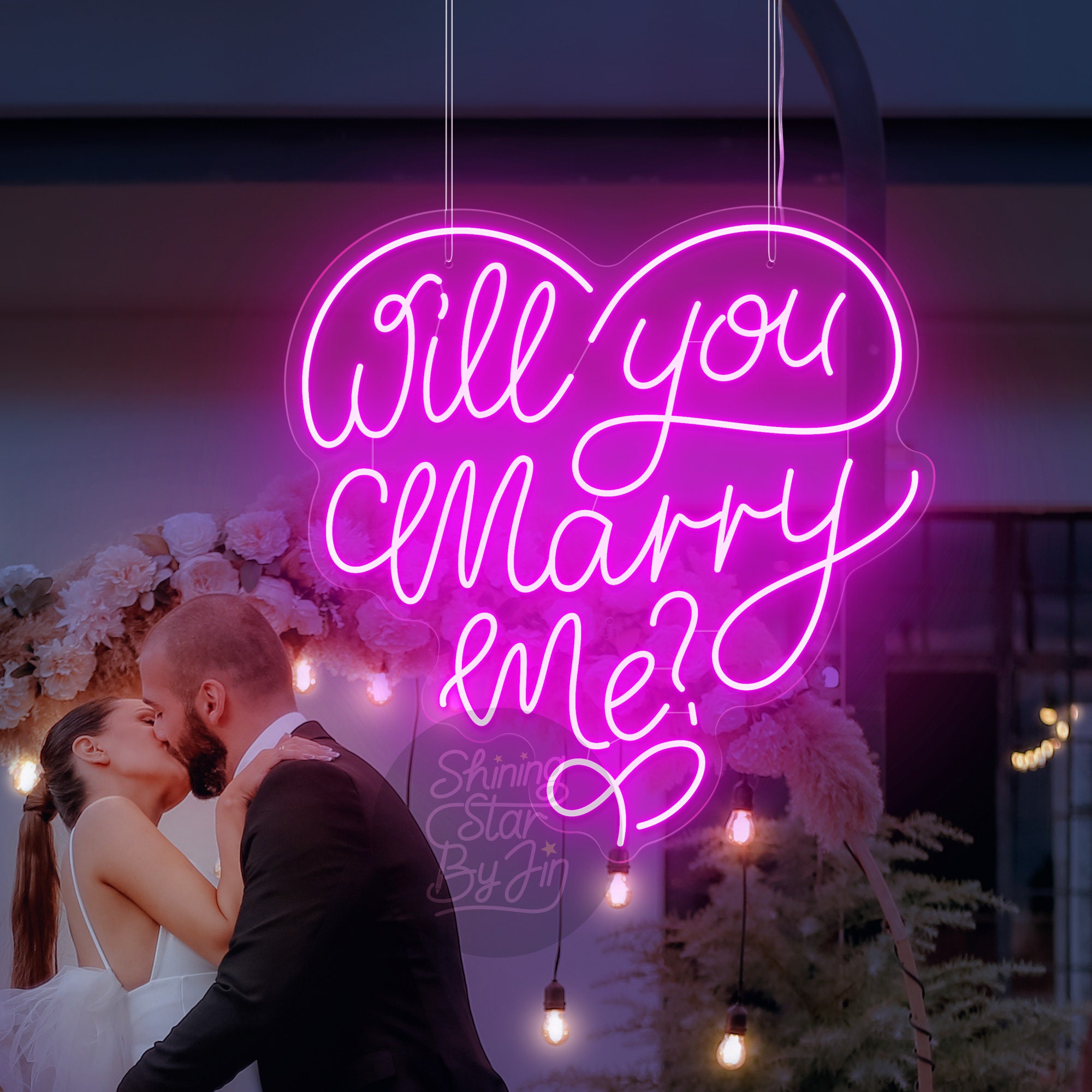 Will You Marry Me Sign, Custom Wedding Neon Sign, Perfect Proposal & Party Decor,Personalized Gift For Her, Home Wall Art,Bedroom Neon Light