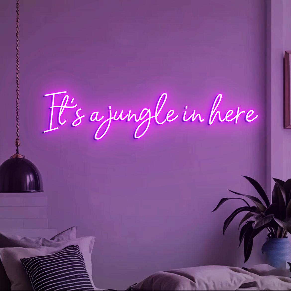 Custom Neon Sign It's a jungle in here, Jungle Themed Room Decor, Jungle Party Led Neon Light, Green Jungle Wall Neon Sign Light