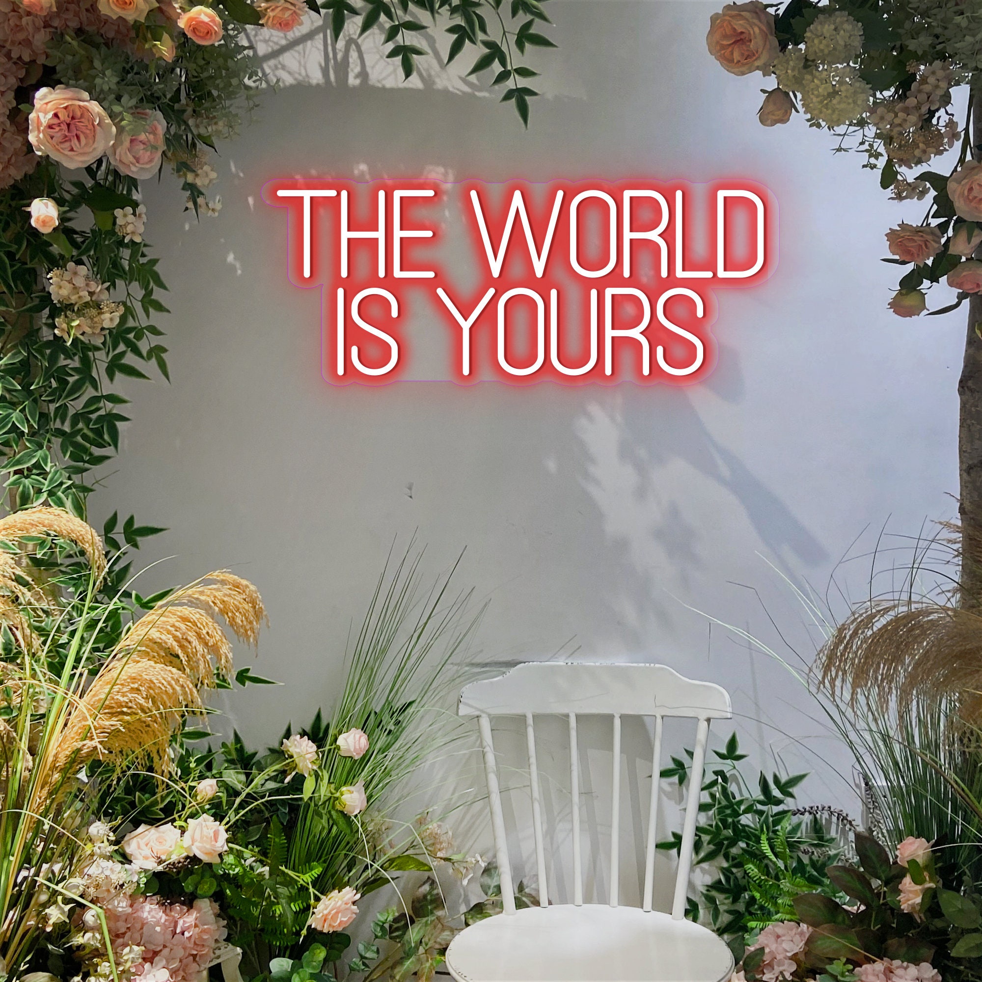 The World is Yours Neon Sign,Neon Wall Art ,Wedding Signs, Wall decoration Room Decor Handmade Sign Additional Price