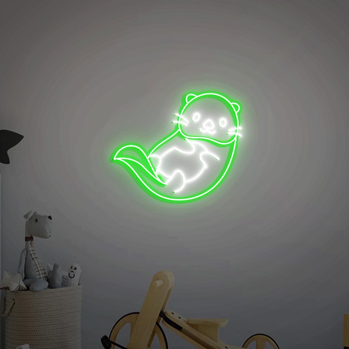 Otter Neon Sign, Cute Otter Home Wall Decor, Otter Christmas Gifts, Cute Otter Gifts for Otter Lovers, Sea Otter Neon Light