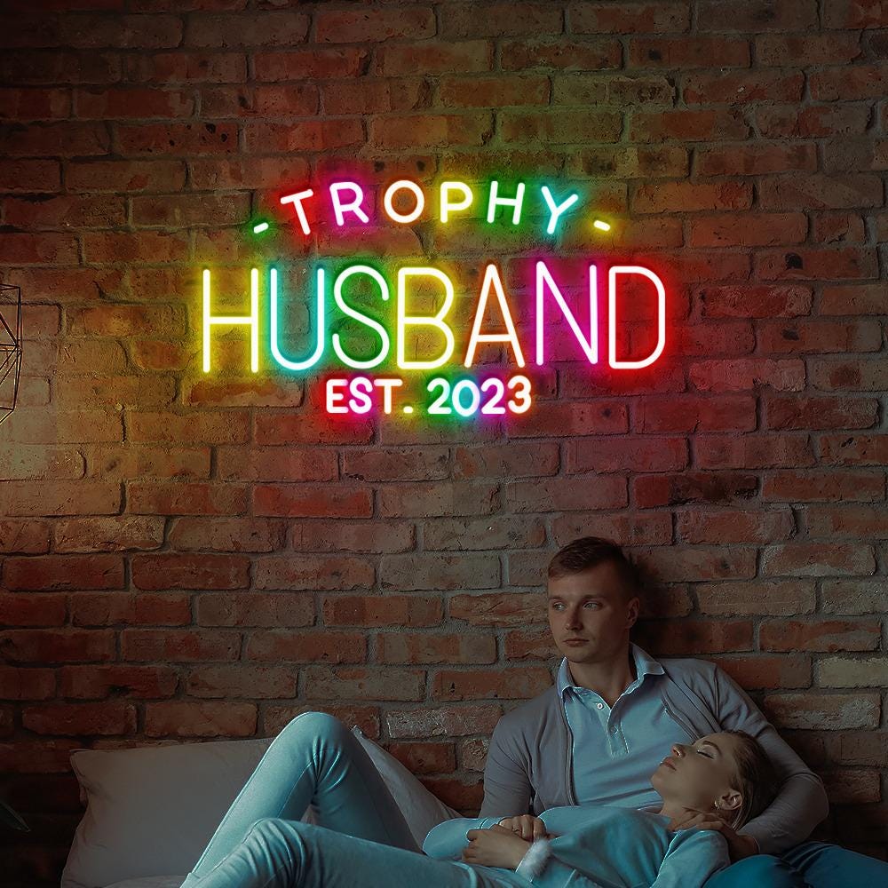 Trophy Husband Noen Sign, Gift For Him, Funny Husband Neon, Gift From Wife, Anniversary Gift For Him, Gift For Husband, Anniversary Present