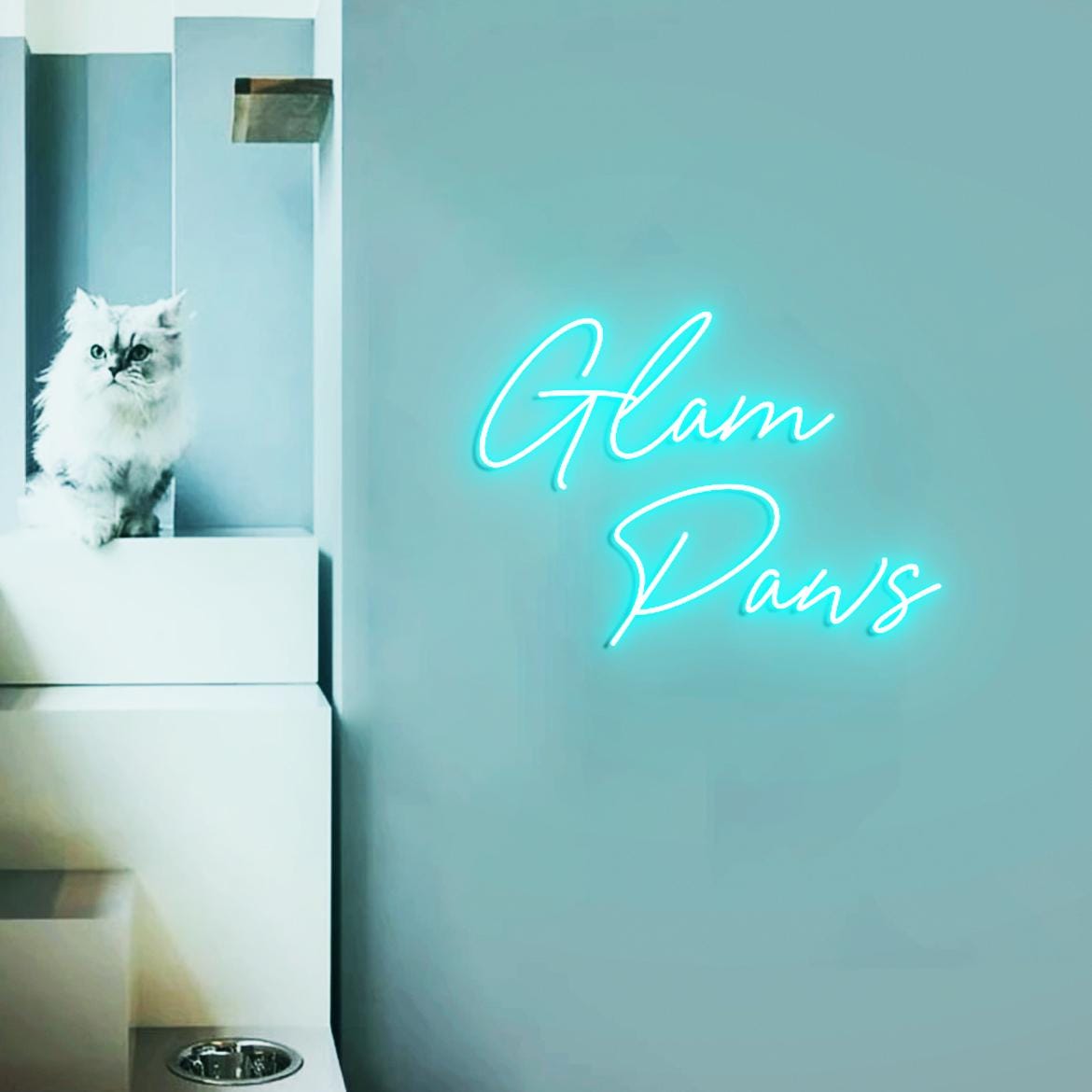 Glam Paws Neon Sign, Neon Lights for Pet Salon Wall, Dog Grooming Salon Decor Ideas, Neon Sign Display Grooming Dog Salon