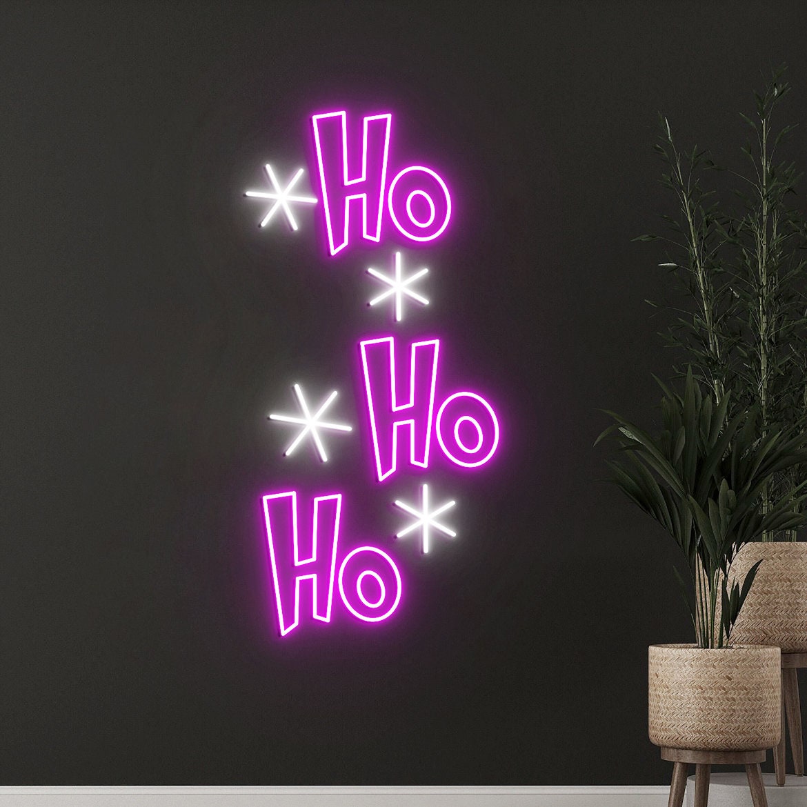 Ho Ho Ho Neon Sign, Santa, Christmas Decor, Xmas Wall Art, Holiday Wall decor, Ho Ho Ho Led Sign, Christmas Neon Light