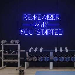 Remember Why you Stared Neon Sign, Motivational Gym Decor, Inspirational Gym Quote Sign, Fitness center Workout Room Sign, Office Gym Decor