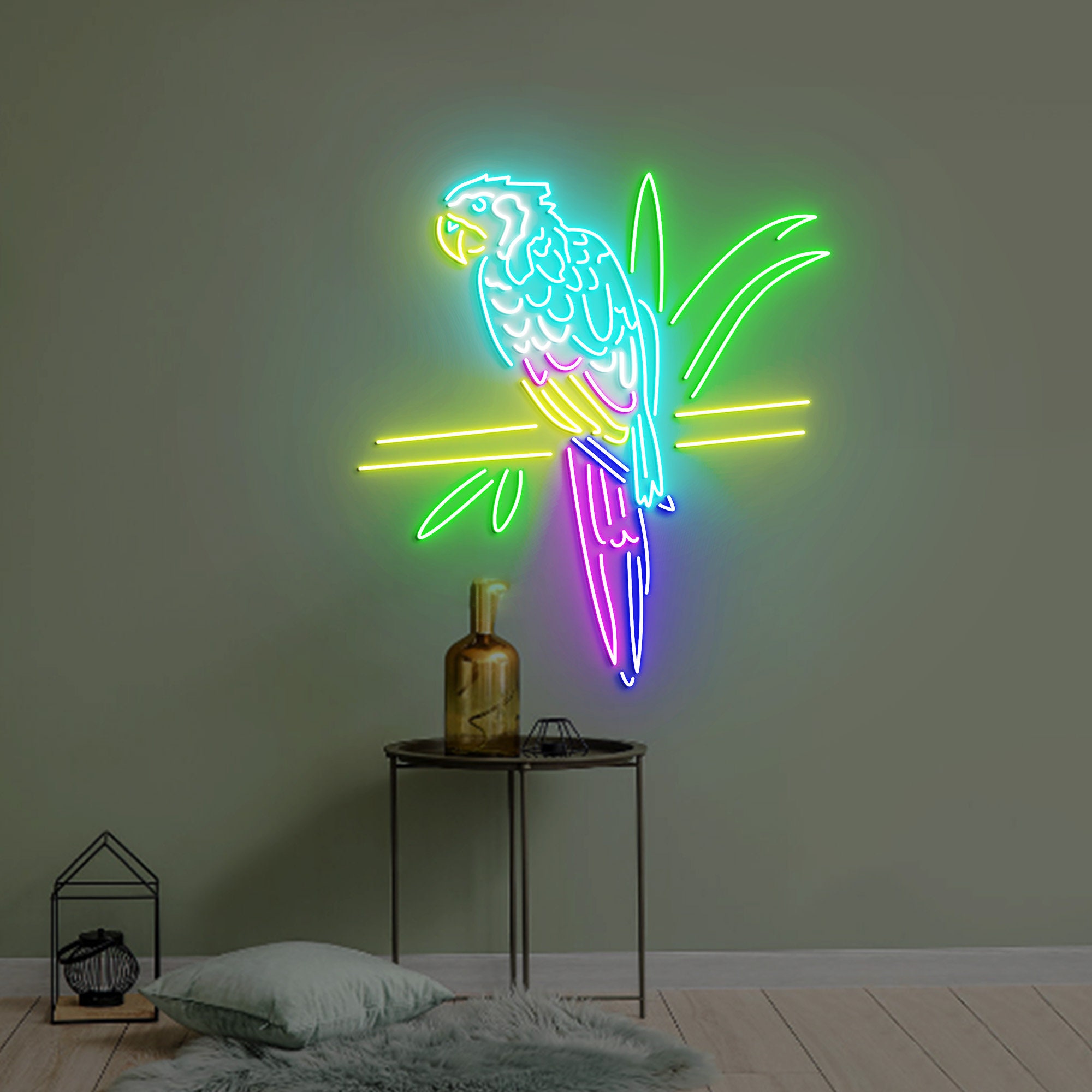 Parrot Neon Sign, Parrot LED Light, Parrot Neon Light, Parrot Led Sign, Animal Lover, Club Room Wall Decor, Bar Neon Light