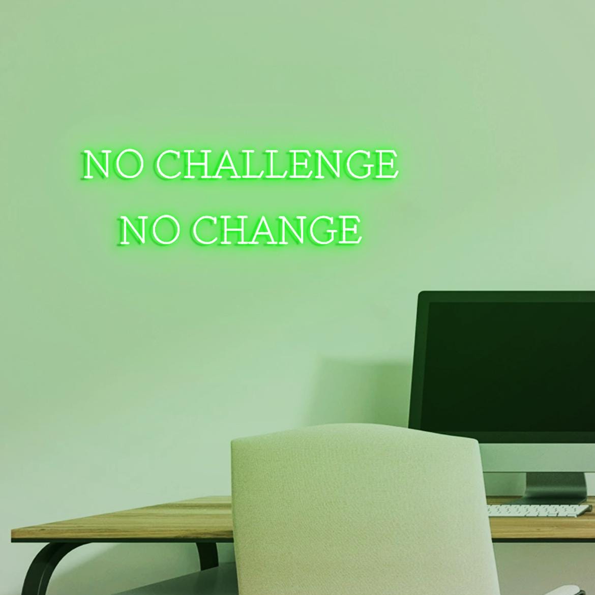 No Challenge No Chance Neon Sign, Gym Business Wall Neon Light, Fitness Center Wall Sign, Gym Owners Gifts, Decor for your Home Gym
