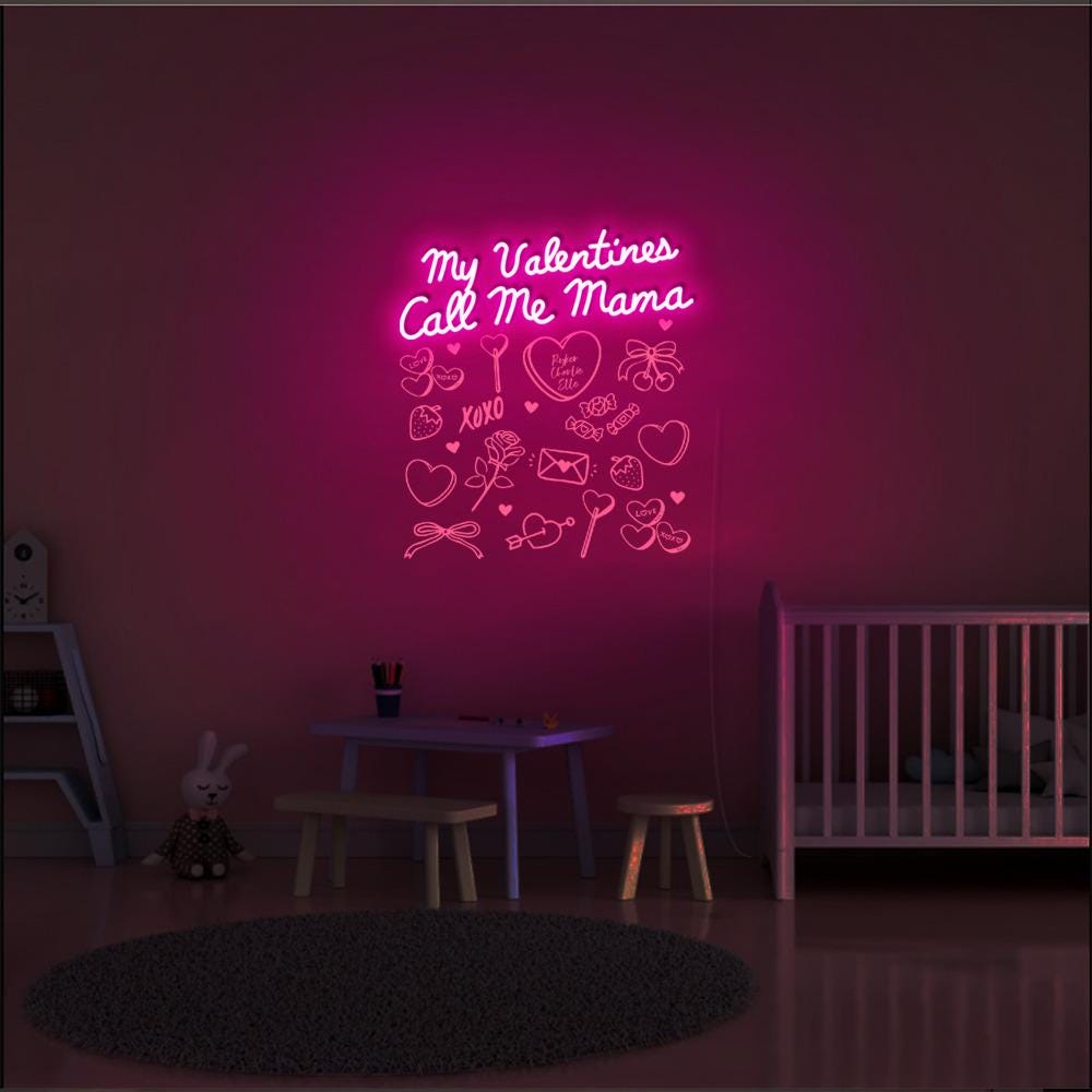 Valentines Mom Neon Gift for Mom Valentines Day, Mama Neon My Valentines, Call Me Mama Gift For New Mom, Single Mom Gifts, Happy Valentine