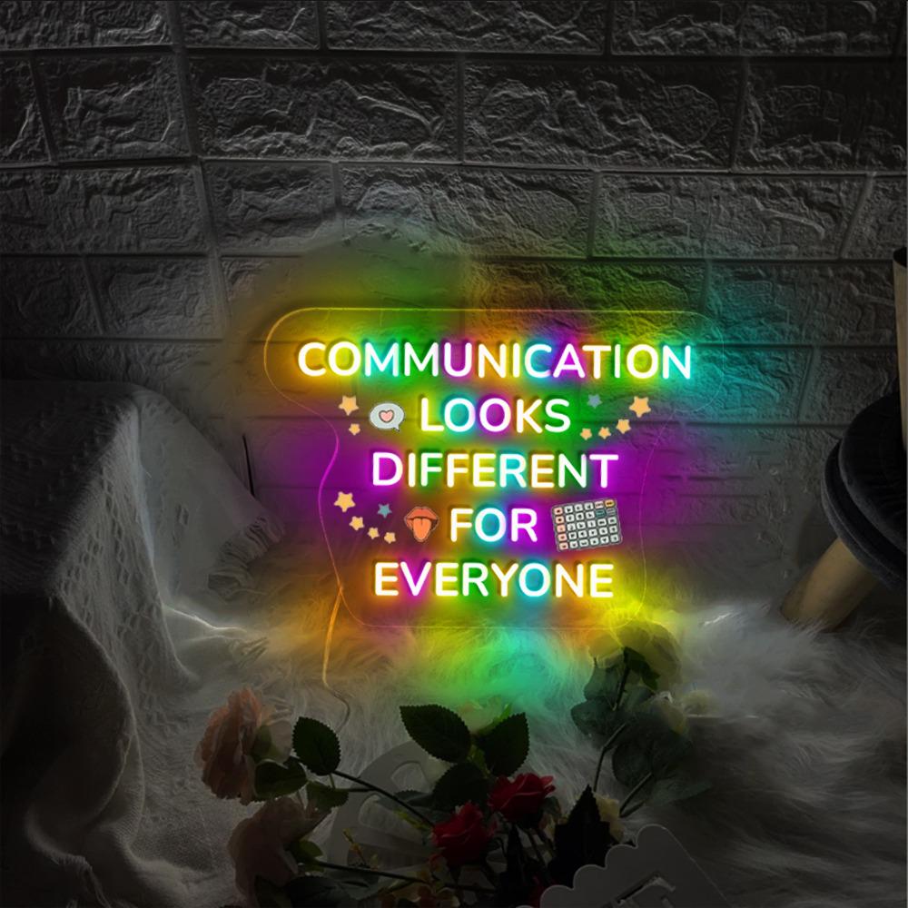 AAC SPED Teacher Inclusion Neon, Your Words Matter Neon, Neurodiversity Bcba Slp OT Teachers Gift, Language Special Education, Words Matter