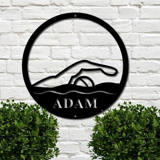 Swimming metal signs