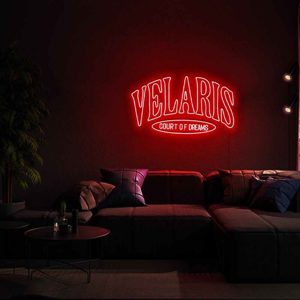 Velaris ACOTAR Neon Sign, To The Stars Who Listen Quote Neon, Velaris Night Court Rhysand Feyre Licensed, SJM Universe Merch Bookish Gifts