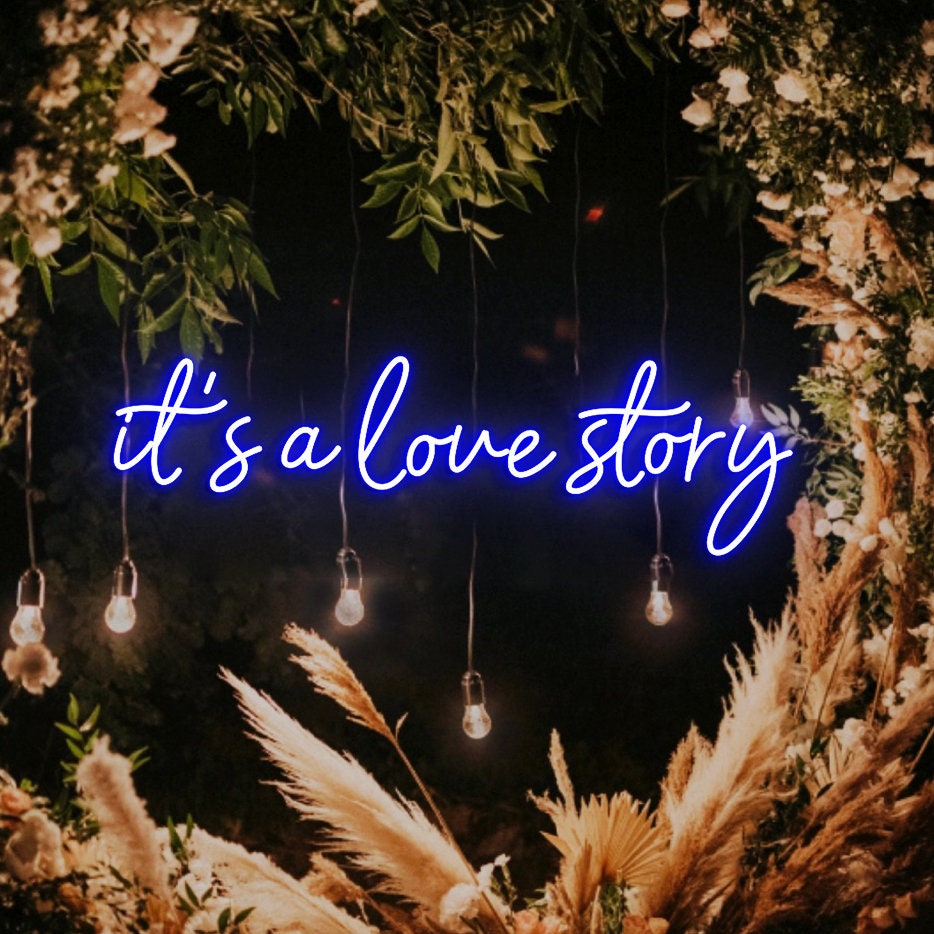 It's Love Story, Custom Neon Sign Wedding Sign, Engegament Sign, Love Story Sign, Wedding Weclome Sign