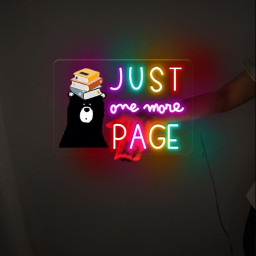 Just One More Page Neon, School Library decor, Reading Neon Sign, Classroom Reading Nook, Classroom Reading Neon Sign, Classroom Tapestry