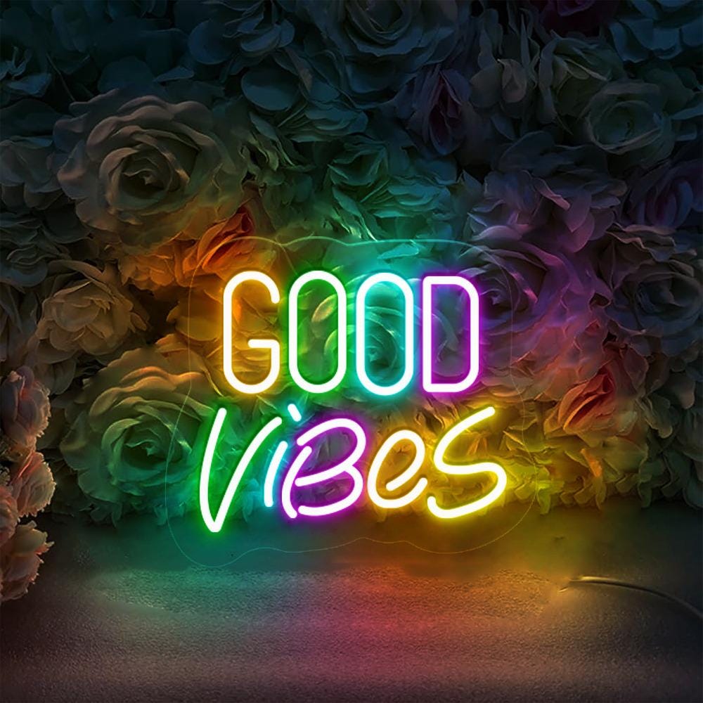 Good Vibes Neon Sign Gifts, Neon Sign Wall Art, Modern Dorm Wall Art, Quote Neon Sign, Typography Neon Sign, Dorm Decor Neon Sign Gifts