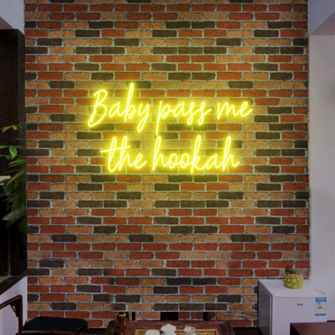 Custom Neon Sign Baby Pass Me the Hookah Neon Sign Neon Light Hookah Bar Decor, Led Neon Light Hookah Lounge Decor, Hookah Sign