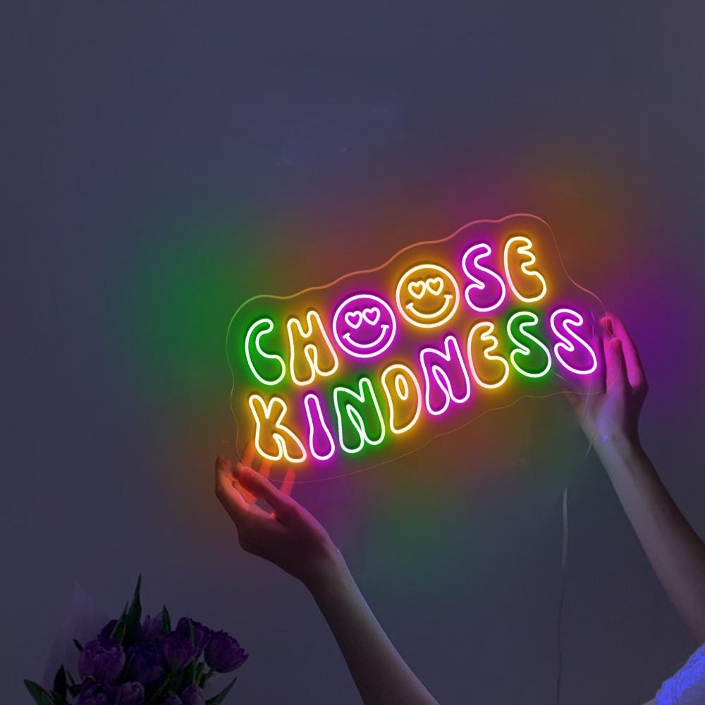 Choose Kindness Neon Sign, Cute Teacher Neon Sign, Teacher Smiley Face Neon Sign, Positive Affirmation Neon Sign, Group Teacher Neon Gifts
