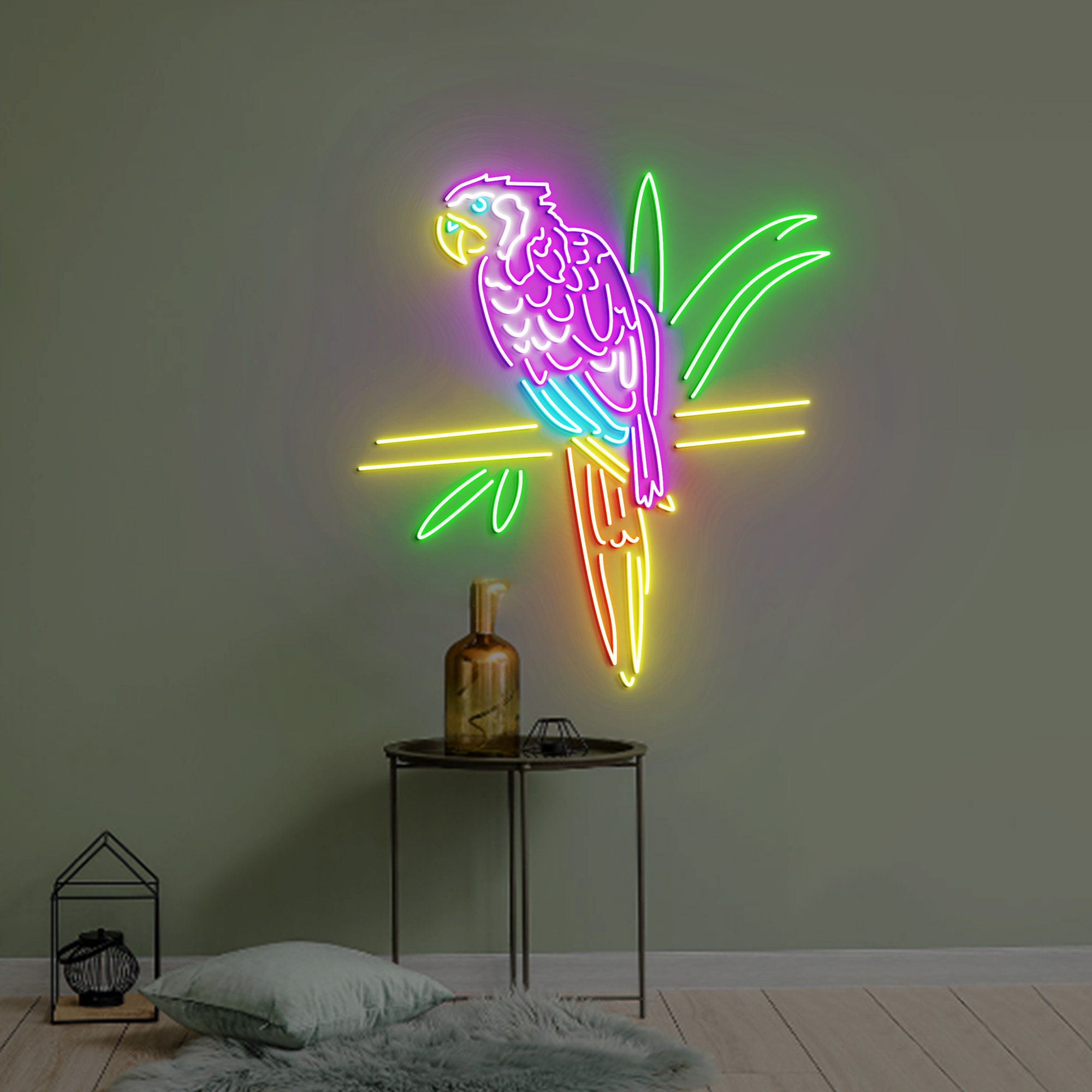 Parrot Neon Sign, Parrot LED Light, Parrot Neon Light, Parrot Led Sign, Animal Lover, Club Room Wall Decor, Bar Neon Light