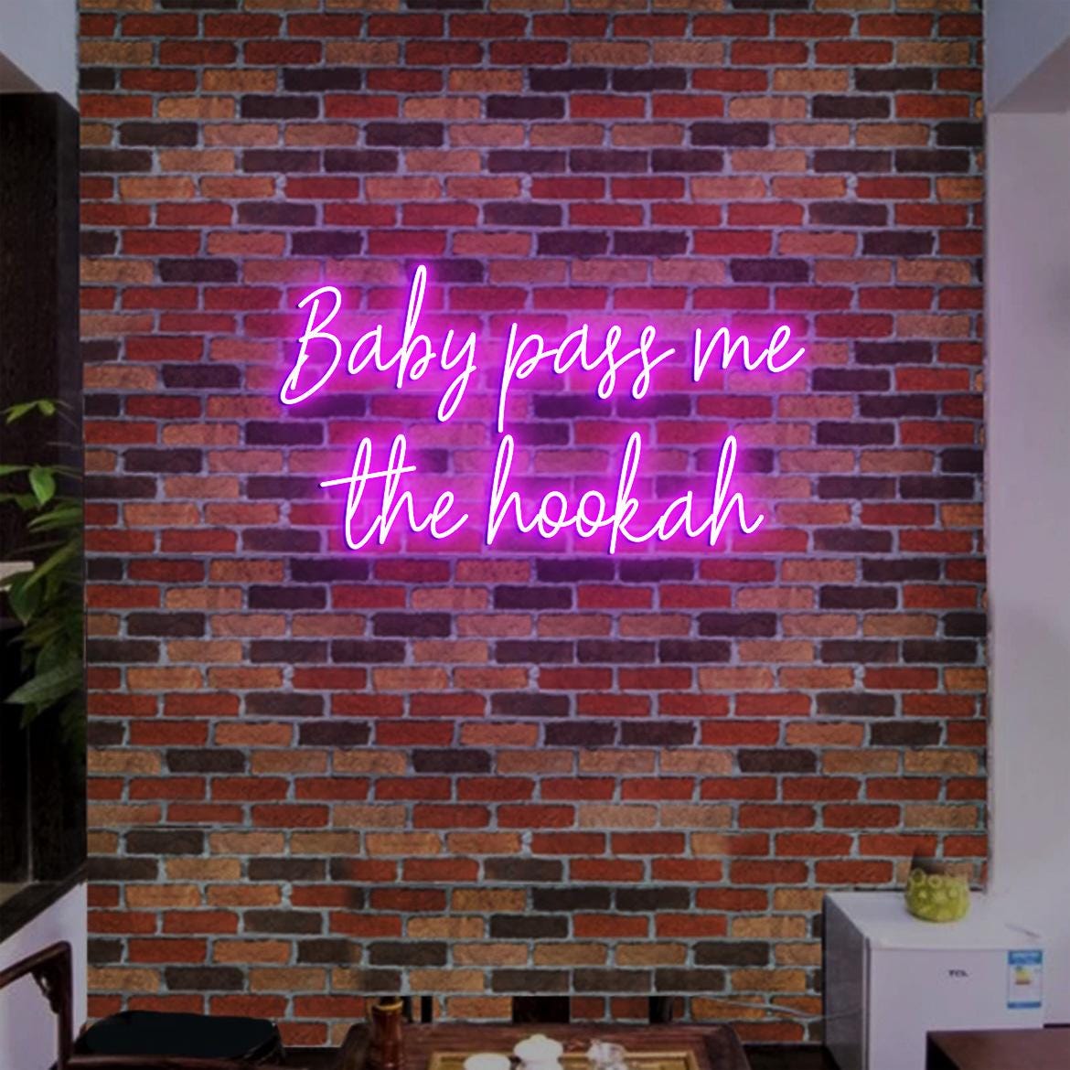 Custom Neon Sign Baby Pass Me the Hookah Neon Sign Neon Light Hookah Bar Decor, Led Neon Light Hookah Lounge Decor, Hookah Sign