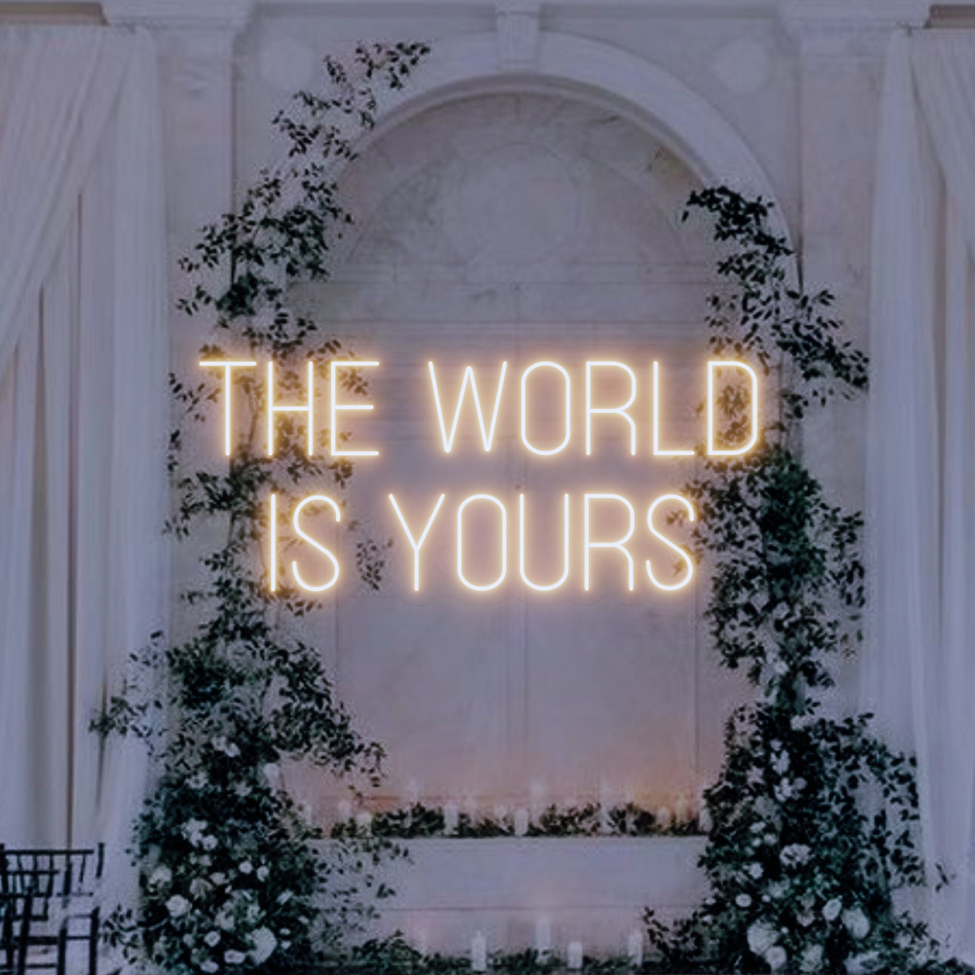 The World is Yours Neon Sign,Neon Wall Art ,Wedding Signs, Wall decoration Room Decor Handmade Sign Additional Price
