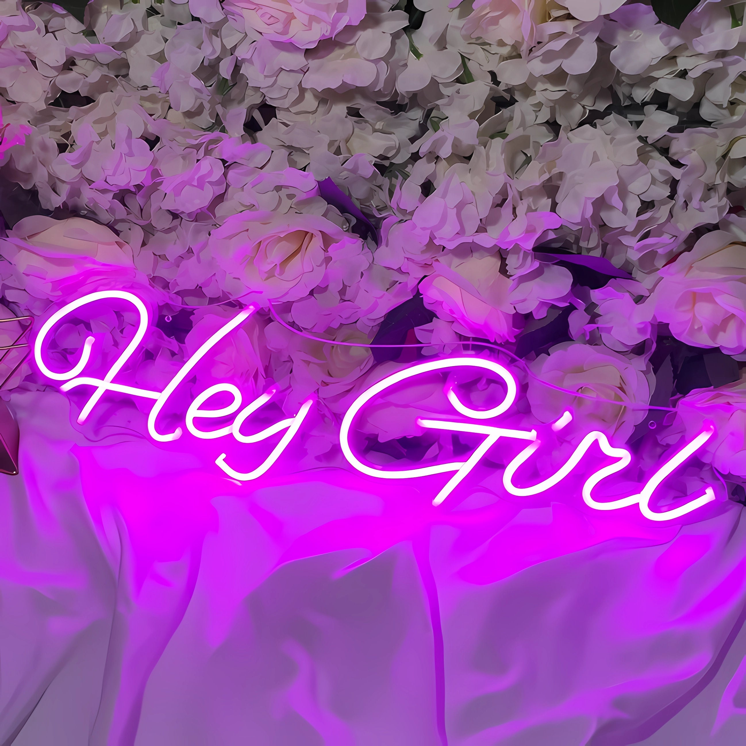 Hey Girl Neon Light Led Name Sign Wedding Decoration Wall Mural For Engagement Party Supplies Acrylic Banner personalized customization Art