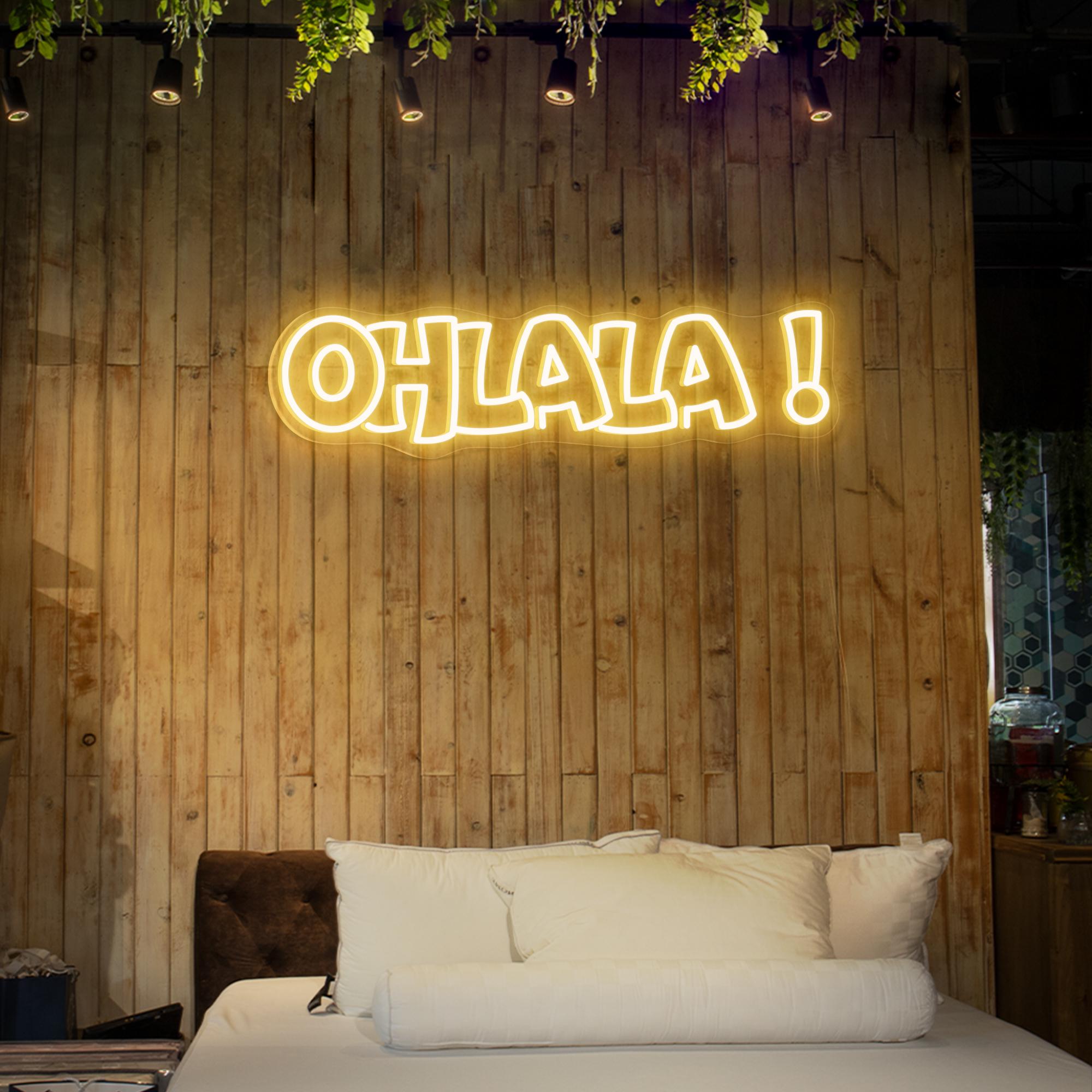 Ohlala LED Neon Sign, French Chic Wall Decor, Aesthetic Room Light, Modern LED Neon Art, Glamorous Decor for Home, Salon or Events